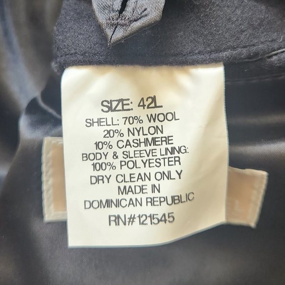 Michael Kors Overcoat Cashmere Blend Black Men's 42L Long Large Winter 3-Button - Picture 7 of 8